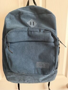 Dickies Blue Corduroy Backpack Multi-Pocket School Laptop Bag